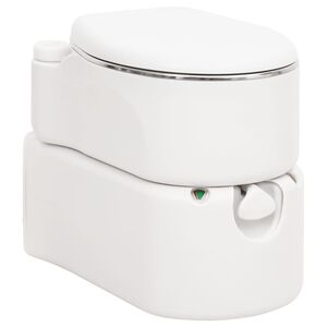 vidaXL Campingtoilet ge&iuml;ntegreerd 24+17 L HDPE en staal wit