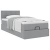 vidaXL Ottoman bed met matras 90x190cm stof lichtgrijs