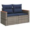 vidaXL 6-delige Loungeset met kussens poly rattan grijs