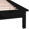 vidaXL Bedframe LED massief hout zwart 200x200 cm