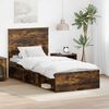 vidaXL Bedframe Gerookt eiken 90 x 190 cm Massief grenenhout