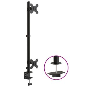 vidaXL Monitorstandaard dubbel VESA 75/100 mm staal zwart