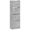 vidaXL Schoenenkast met 4 klaplades 60x34x187,5 cm betongrijs