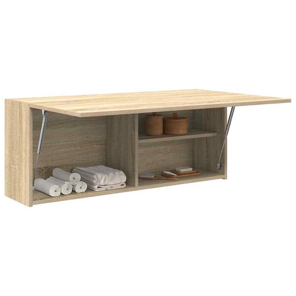vidaXL Badkamerwandkast 100x25x40 cm bewerkt hout sonoma eikenkleurig