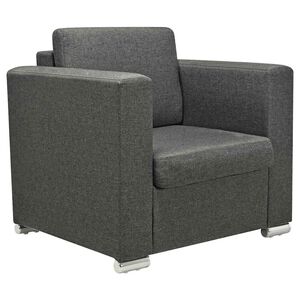 vidaXL Fauteuil stof donkergrijs