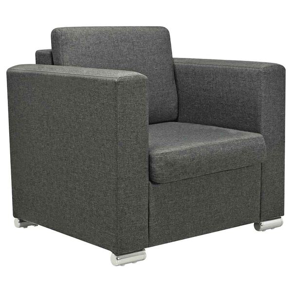 vidaXL Fauteuil stof donkergrijs