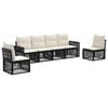 vidaXL Tuinbankenset 6 st Zwart en Cream Wit poly rattan