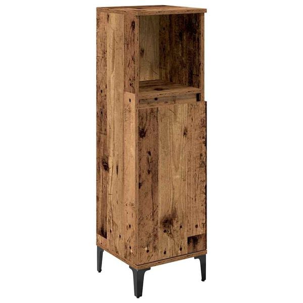 vidaXL Badkamermeubelset met plank 3 pcs Oud hout Bewerkt hout