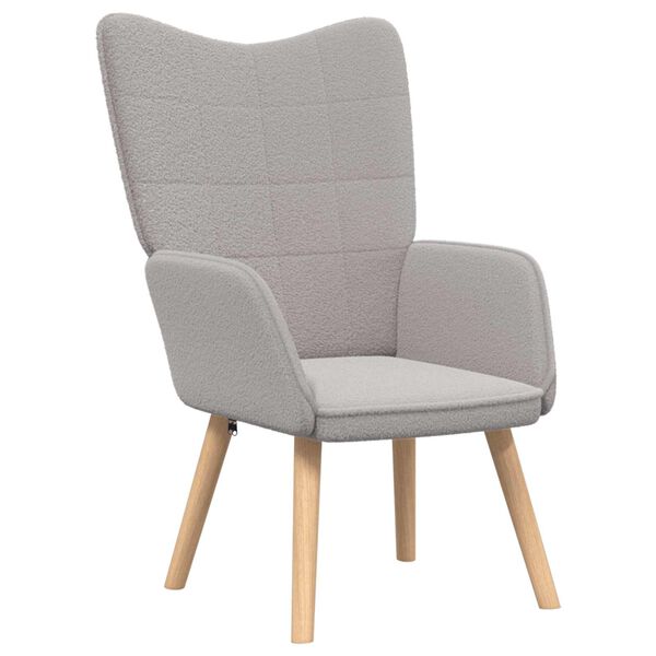 vidaXL Fauteuil Lichtgrijs 62 x 67 x 95,5 cm Sherpa Stof