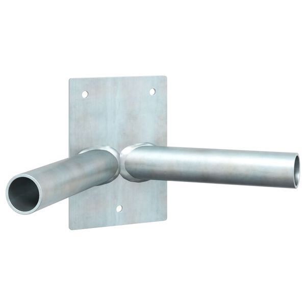 vidaXL Vlaggen Mast Houder Zilver 10.5 x 7.5 x 0.2 cm Staal