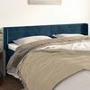 vidaXL Hoofdbord met randen 183x16x78/88 cm fluweel donkerblauw