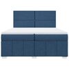 vidaXL Boxspring met matras stof blauw 200x200 cm