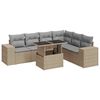 vidaXL 7-delige Loungeset met kussens poly rattan beige