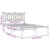 vidaXL Bedframe met hoofdbord metaal wit 120x190 cm