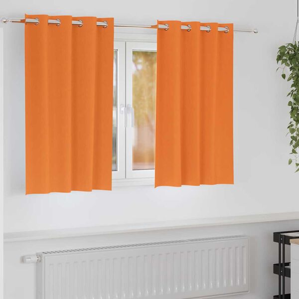 vidaXL Zwart-out Gordijnen met Ringen 2 pcs Feloranje 140 x 140 cm