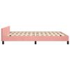vidaXL Bedframe met hoofdeinde fluweel roze 140x190 cm