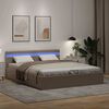 vidaXL Bedframe met opslag en LED kunstleer cappuccino 180x200 cm