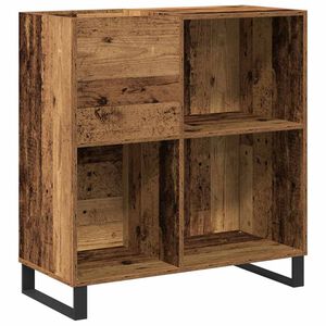 vidaXL Platenkast met plank Oud hout 84,5 x 38 x 89 cm Bewerkt hout