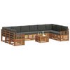 vidaXL Sofa-Sets 11 pcs Natuurlijk en Antraciet Massief Acaciahout