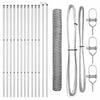 vidaXL zeshoekig gaashek met grondbevestiging 25 x 1,2 m zilver Mesh