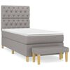 vidaXL Boxspring met matras stof lichtgrijs 80x200 cm