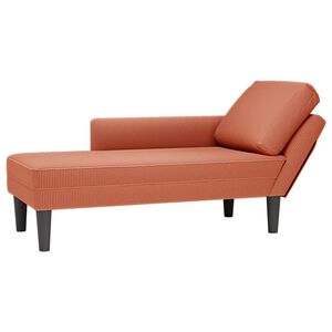vidaXL Chaise longue met kussen corduroy stof rood oranje
