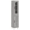 vidaXL Hoge kast 34,5x34x180 cm bewerkt hout grijs sonoma eikenkleurig