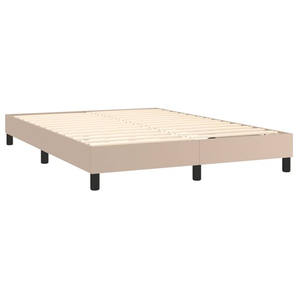vidaXL Boxspring bed kunstleer cappuccinokleurig 140x200 cm