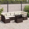 vidaXL Tuin Sofa Set met kussen 8 pcs Bruin en cr&egrave;me poly rattan