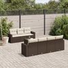 vidaXL 8-delige Loungeset met kussens poly rattan bruin
