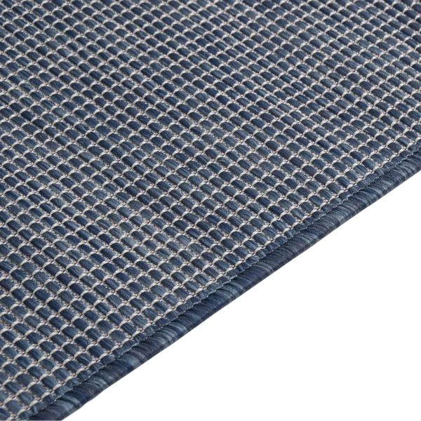 vidaXL Buitenkleed platgeweven 80x250 cm blauw