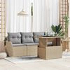 vidaXL Tuin Sofa Set met kussen met kussen 5 pcs Beige Poly Rattan