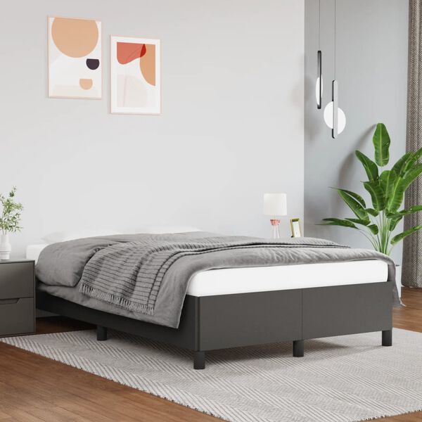vidaXL Bedframe zonder matras 120x190 cm kunstleer grijs