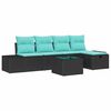 vidaXL Bankstel 5 st poly rattan