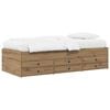 vidaXL Bedframe met opslag Artisanaal eiken 80 x 200 cm Bewerkt hout