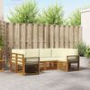 vidaXL Sofa-Sets 6 pcs Natuurlijk en Cr&egrave;me Massief Acaciahout