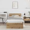 vidaXL Bedframe met hoofdeinde Artisan Eiken 90 x 190 cm Bewerkt hout