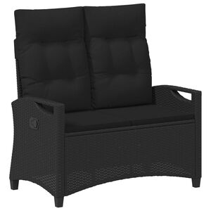 vidaXL Tuinbank met kussen Zwart 105 x 60 x 112 cm Staal en Polyester