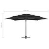 vidaXL Parasol 4-laags met aluminium paal 250x250 cm zwart