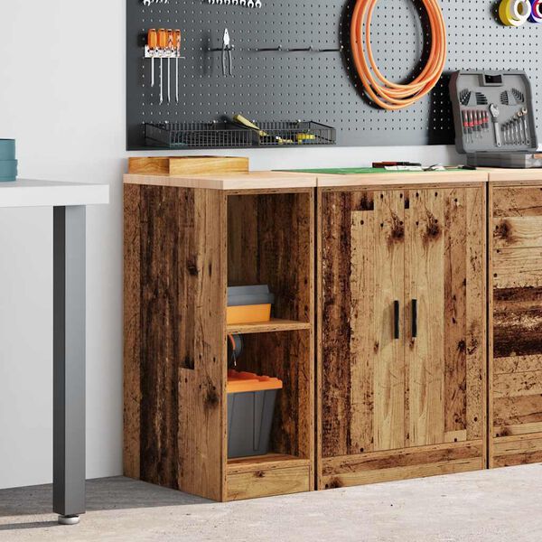 vidaXL Garagekast 30x51x85 cm massief grenenhout oud hout