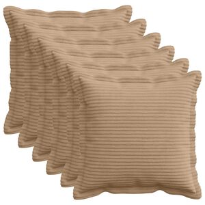 vidaXL Kussensloop 6 st HOUTEN Bruin 30 x 30 cm corduroy