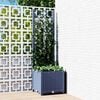 vidaXL Plantenbak met trellis blauwgrijs 40x40x136 cm PP