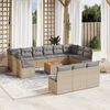 vidaXL 14-delige Loungeset met kussens poly rattan beige