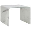 vidaXL Salontafel 50x50x45 cm gehard glas marmer wit