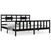 vidaXL Bedframe met hoofdbord massief hout zwart 200x200 cm