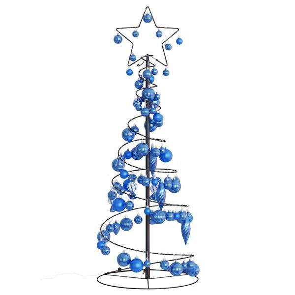 vidaXL LED-kerstboom met kerstballen 80 LEDs warm wit 120 cm