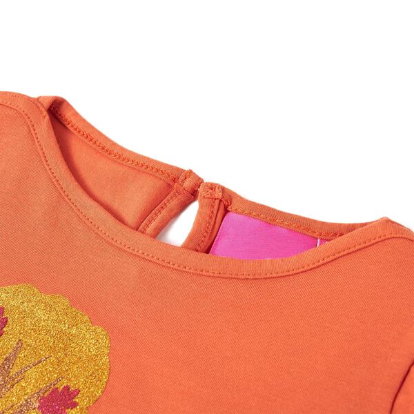 Kindershirt met lange mouwen 104 oranjebruin