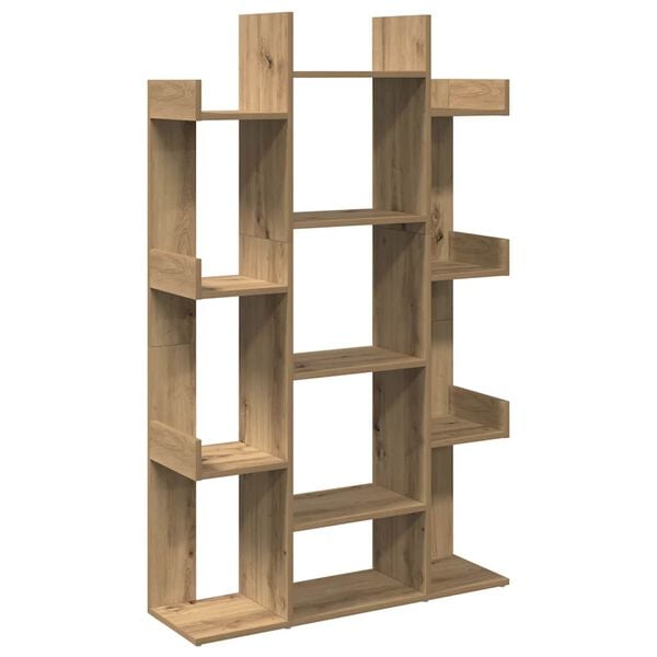 vidaXL Boekenkast 86x25,5x140 cm bewerkt hout artisanaal eikenkleur