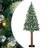 vidaXL Slanke Kerstboom Groen 210 cm PVC en massief dennenhout
