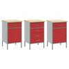 vidaXL Werk kast met lade 2 pcs Rood en Grijs 100 x 55 x 85 cm